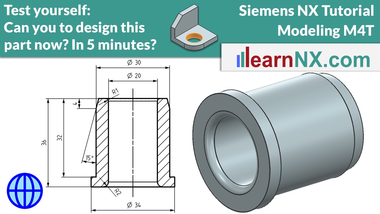Test Yourself: Sketch, revolve, chamfer and edge blend | Siemens NX Tutorial