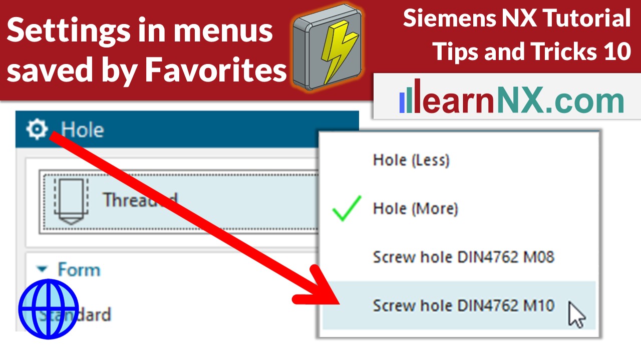 Save settings in menus with Favorites
