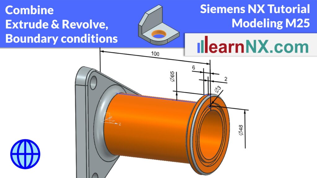 Combine Extrude and Revolve Using Reference Curves | Siemens NX Modeling