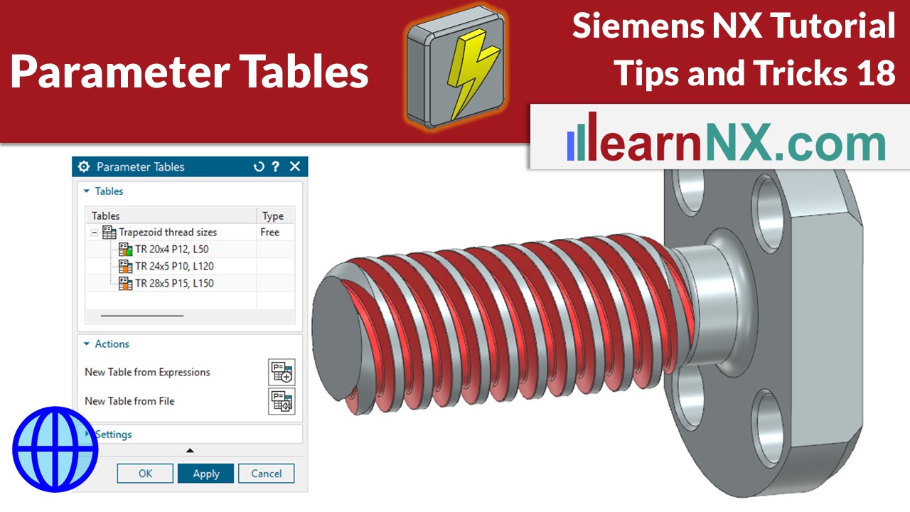 Siemens NX parameter table